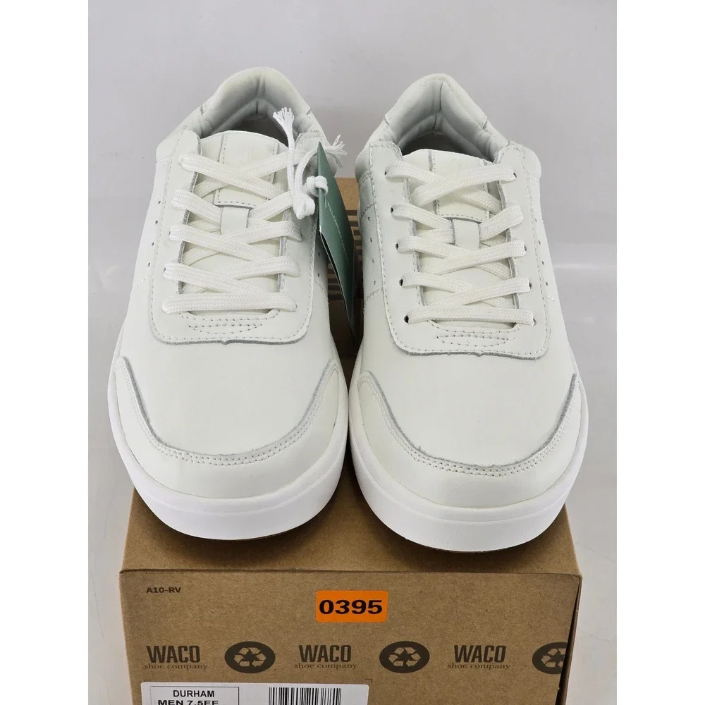 Revitalign Durham Sneakers Mens 7.5EE White Leather Orthotic Lace Up -New